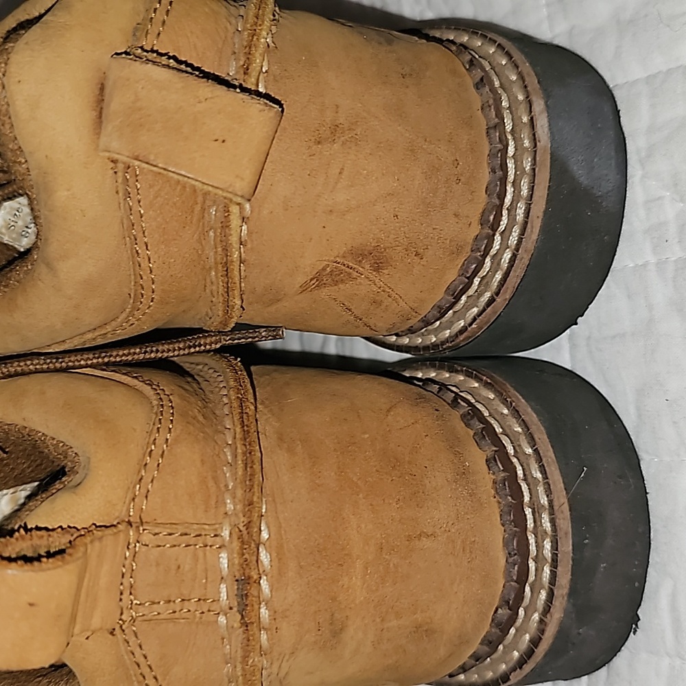 Justin boots 100% leather brown sz 7 lace up. - Picture 5 of 8